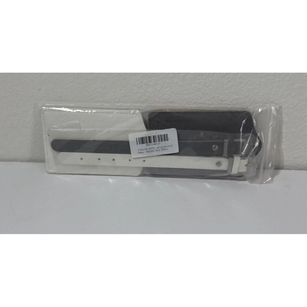 Mr & Mrs Luggage Tag SET Faux Leather Gray/White 4